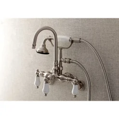 Kingston Brass AE305TX-P Aqua Vintage Wall Mount Clawfoot Tub Faucets