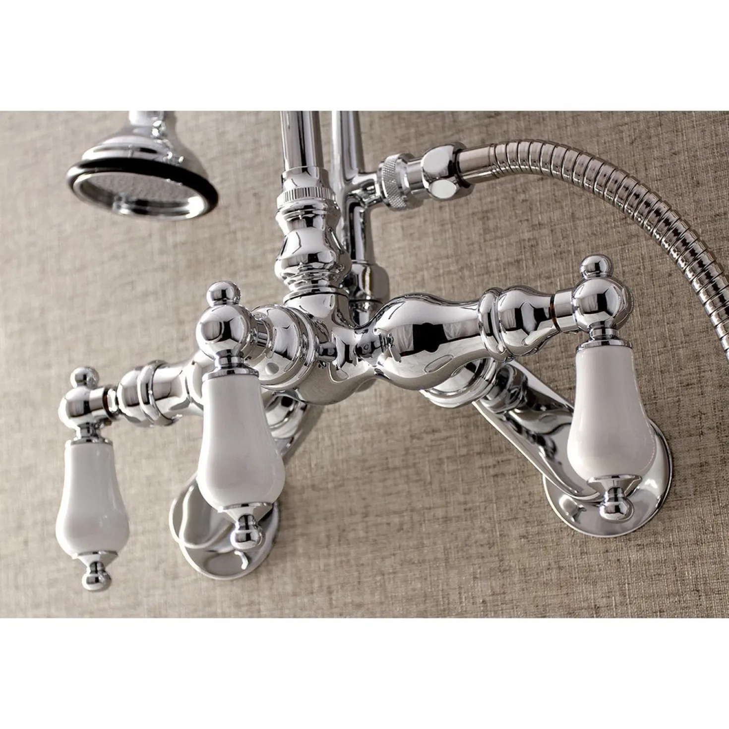 Kingston Brass AE305TX-P Aqua Vintage Wall Mount Clawfoot Tub Faucets