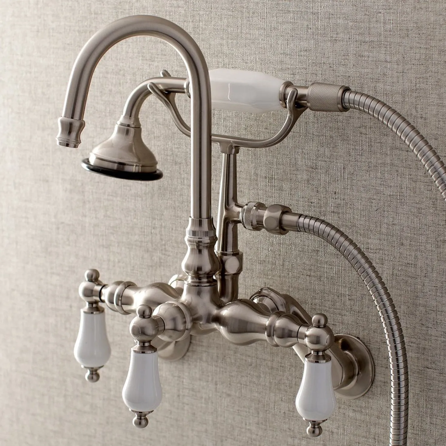 Kingston Brass AE305TX-P Aqua Vintage Wall Mount Clawfoot Tub Faucets