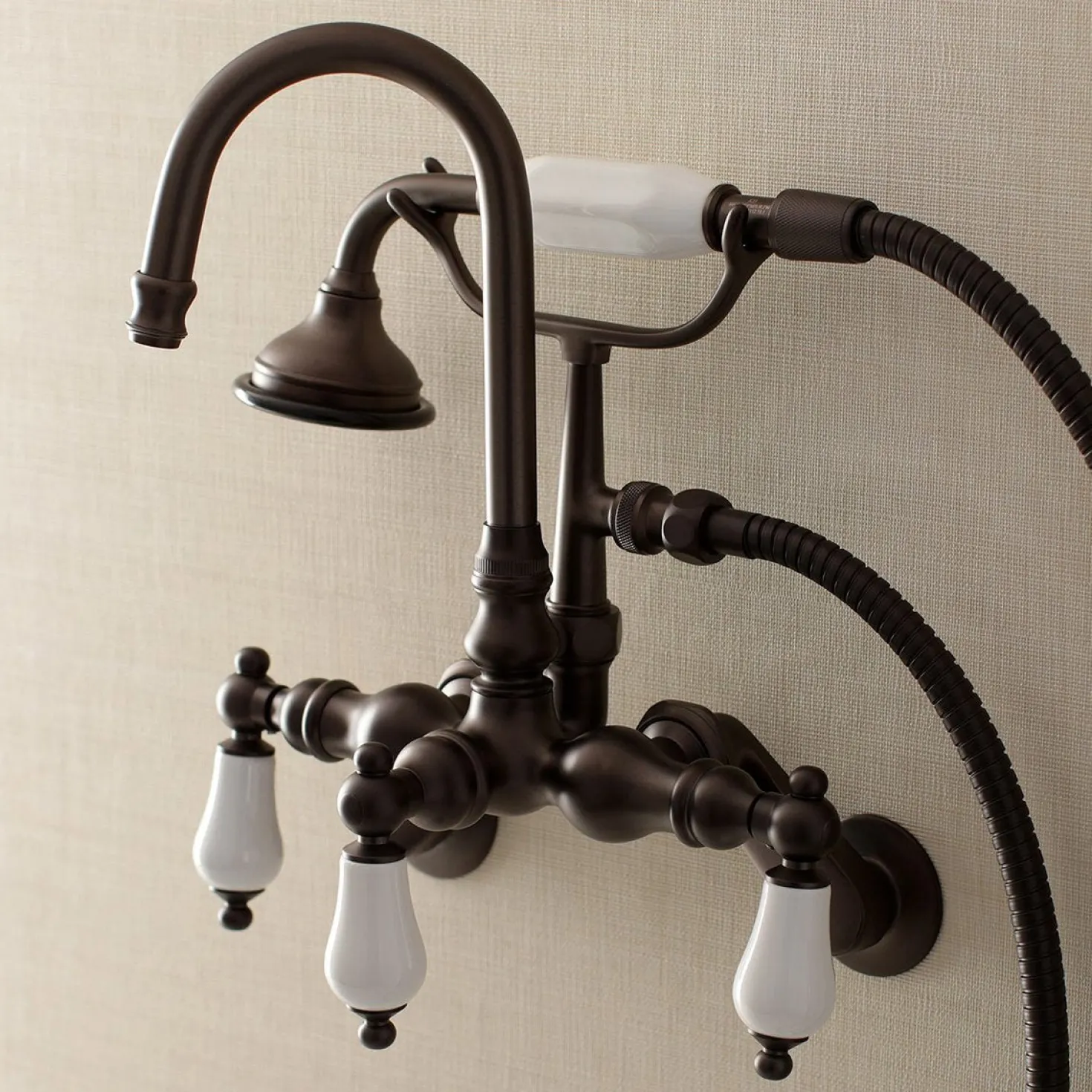 Kingston Brass AE305TX-P Aqua Vintage Wall Mount Clawfoot Tub Faucets