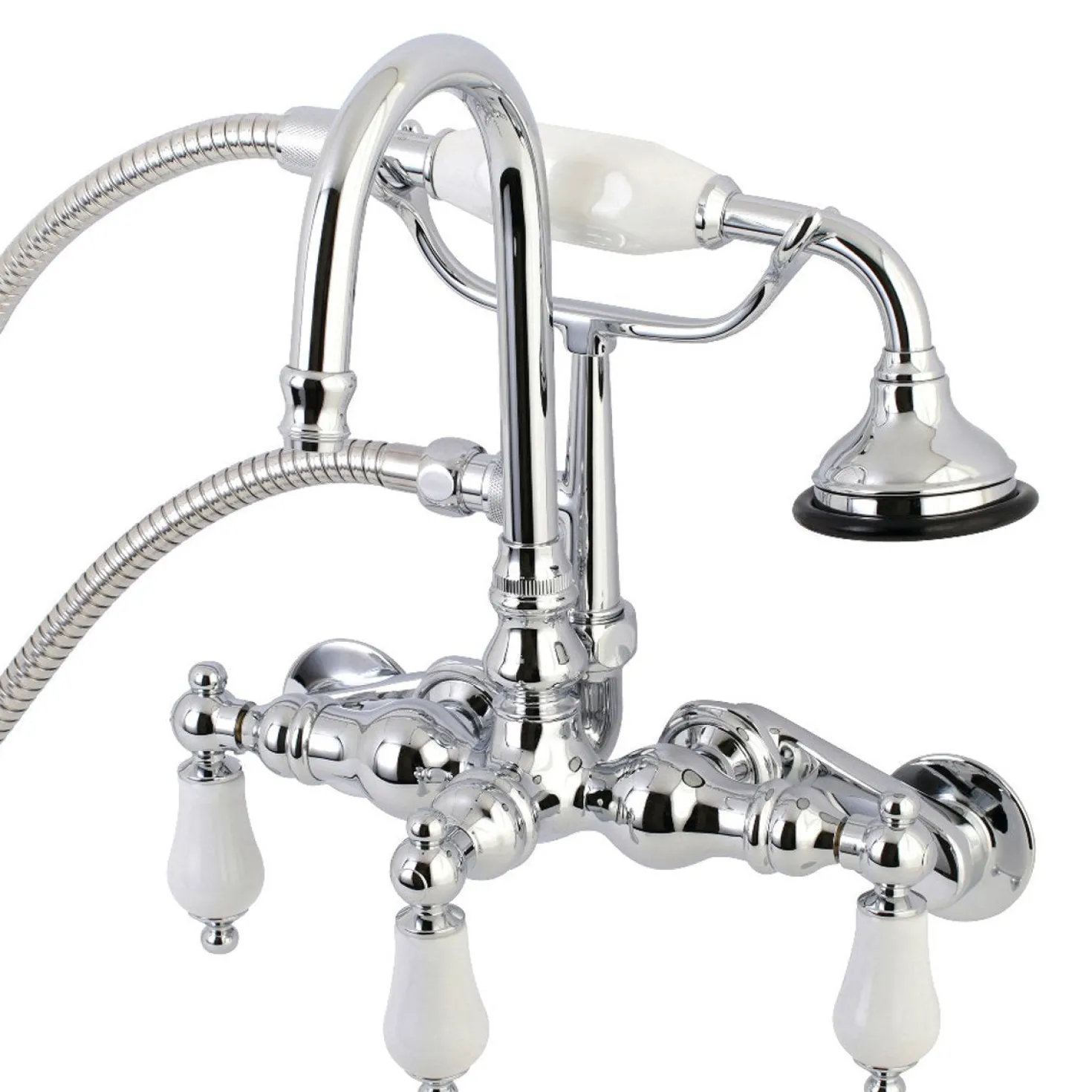 Kingston Brass AE305TX-P Aqua Vintage Wall Mount Clawfoot Tub Faucets