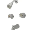 Kingston Brass Americana Twin Acrylic Handle Tub and Shower Faucet