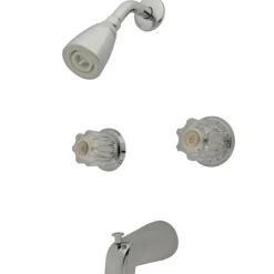 Kingston Brass Americana Twin Acrylic Handle Tub and Shower Faucet