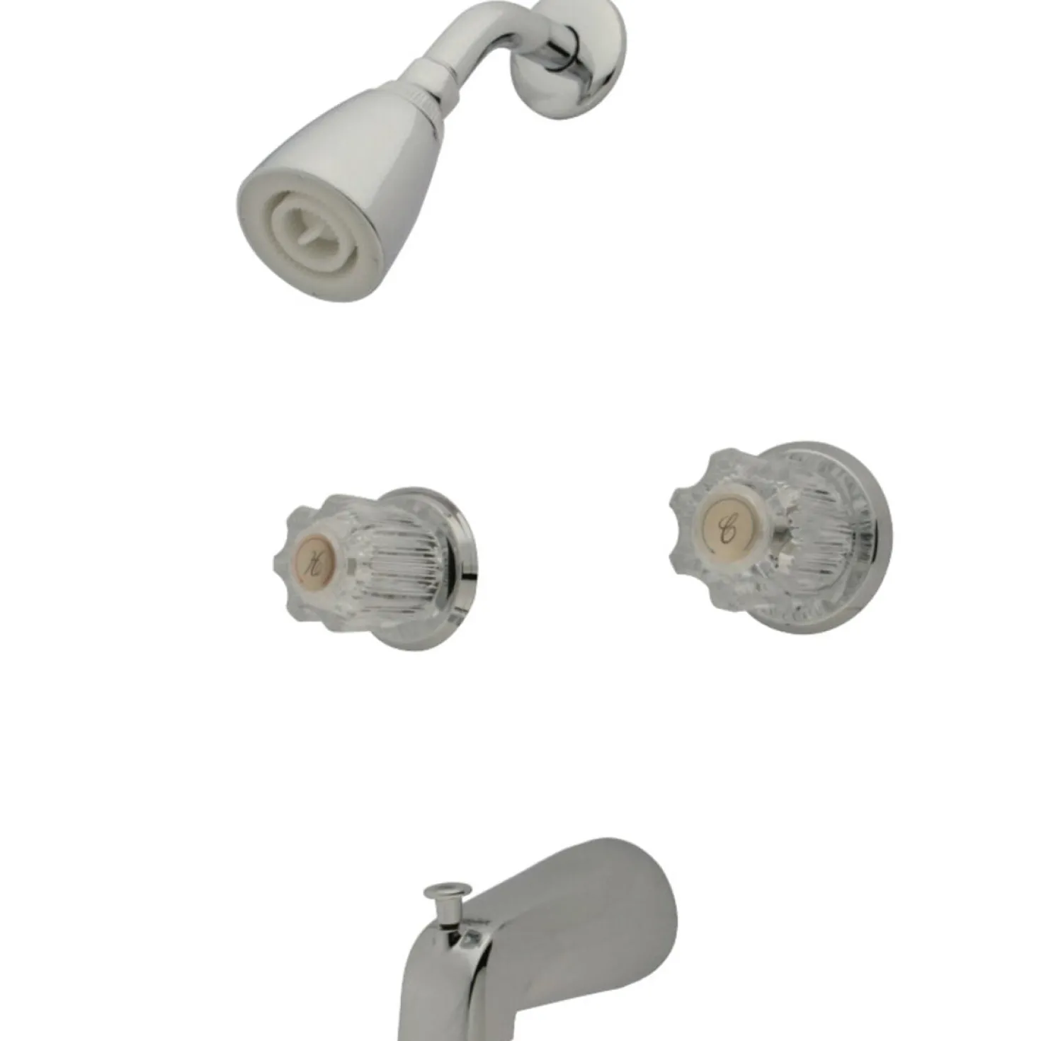 Kingston Brass Americana Twin Acrylic Handle Tub and Shower Faucet