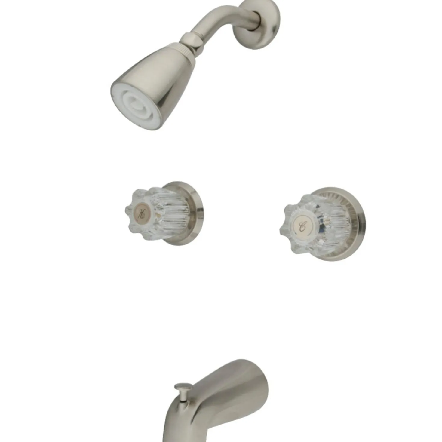 Kingston Brass Americana Twin Acrylic Handle Tub and Shower Faucet