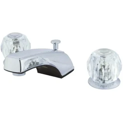 Kingston Brass Americana Two Handle 8" to 16" Widespread Lavatory Faucet with Brass Pop-up