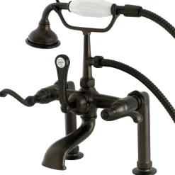 Kingston Brass Aqua Eden AE103T5FL Royale Deck Mount Clawfoot Tub Faucet in Oil Rubbed Bronze