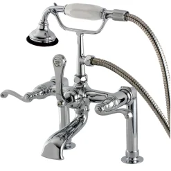 Kingston Brass Aqua Eden AE104T1FL Royale Deck Mount Clawfoot Tub Faucet in Polished Chrome