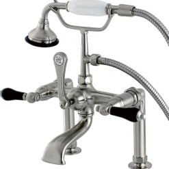 Kingston Brass Aqua Eden AE103T8PKL Duchess Deck Mount Clawfoot Tub Faucet in Satin Nickel