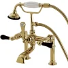 Kingston Brass Aqua Eden AE103T2PKL Duchess Deck Mount Clawfoot Tub Faucet in Polished Brass