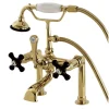 Kingston Brass Aqua Eden AE103T2PKX Duchess Deck Mount Clawfoot Tub Faucet in Polished Brass