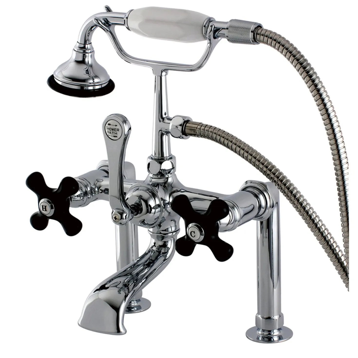 Kingston Brass Aqua Eden AE104T1PKX Duchess Deck Mount Clawfoot Tub Faucet in Polished Chrome