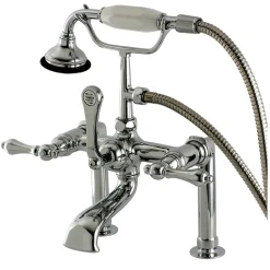Kingston Brass Aqua Eden AE104T1 Vintage Deck Mount Clawfoot Tub Faucet in Polished Chrome