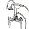 Kingston Brass Aqua Eden AE8T1WLL Wilshire Wall Mount Clawfoot Tub Faucet in Polished Chrome