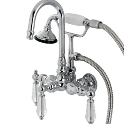 Kingston Brass Aqua Eden AE8T1WLL Wilshire Wall Mount Clawfoot Tub Faucet in Polished Chrome