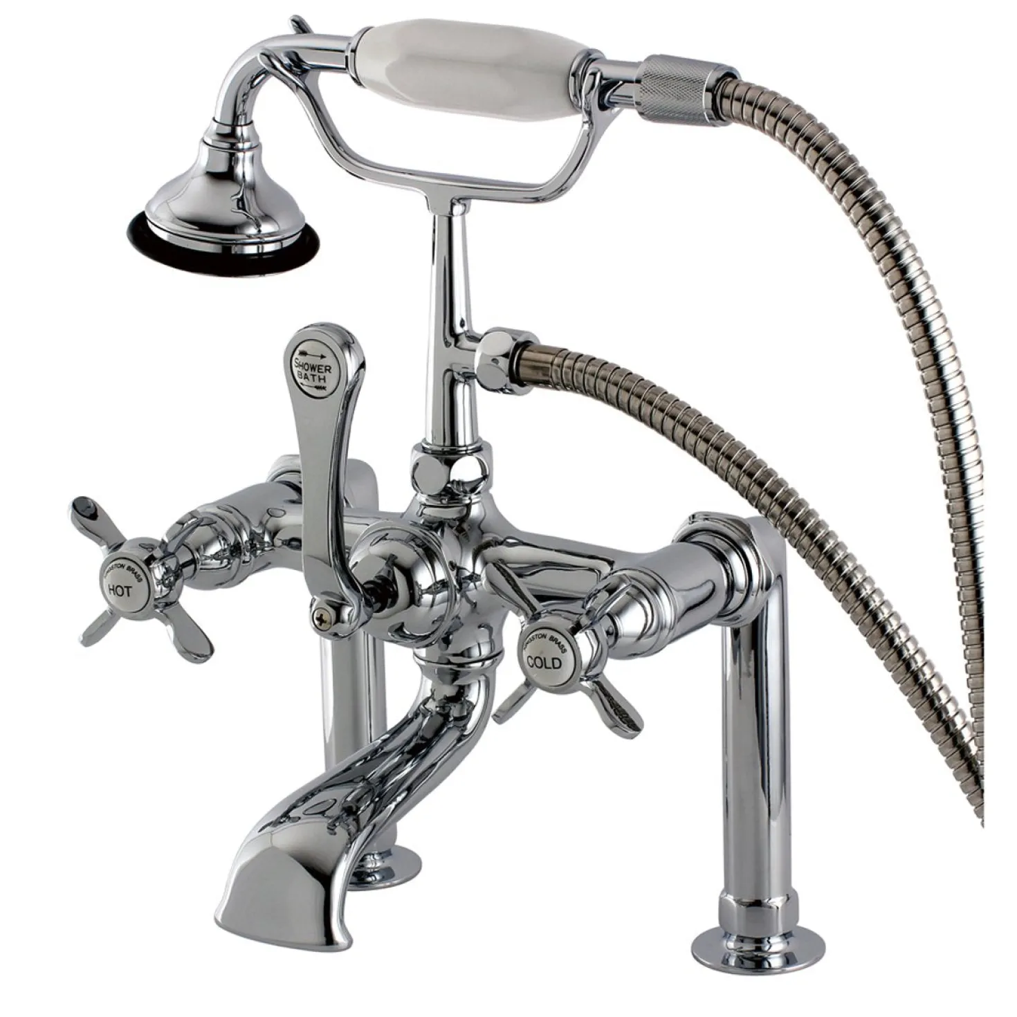 Kingston Brass Aqua Eden Essex Deck Mount Clawfoot Tub Faucet