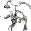 Kingston Brass Aqua Eden Vintage Deck Mount Clawfoot Tub Faucet