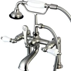 Kingston Brass Aqua Eden Vintage Deck Mount Clawfoot Tub Faucet