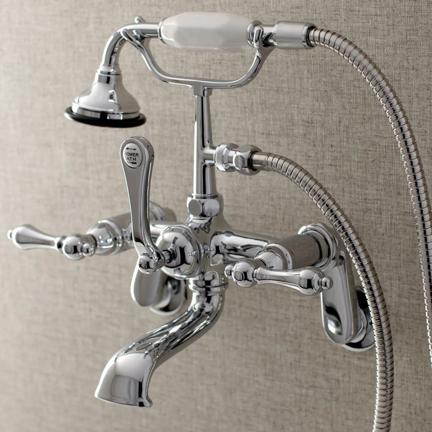 Kingston Brass Aqua Vintage 2-Handle Wall Mount Tub Faucet