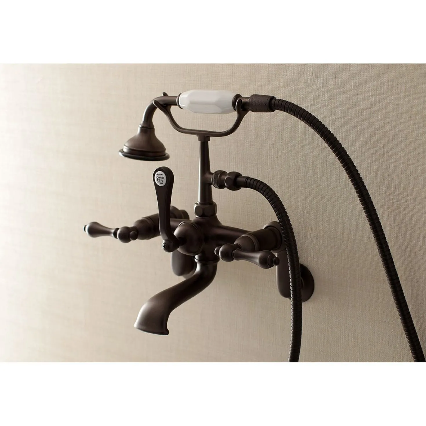 Kingston Brass Aqua Vintage 2-Handle Wall Mount Tub Faucet