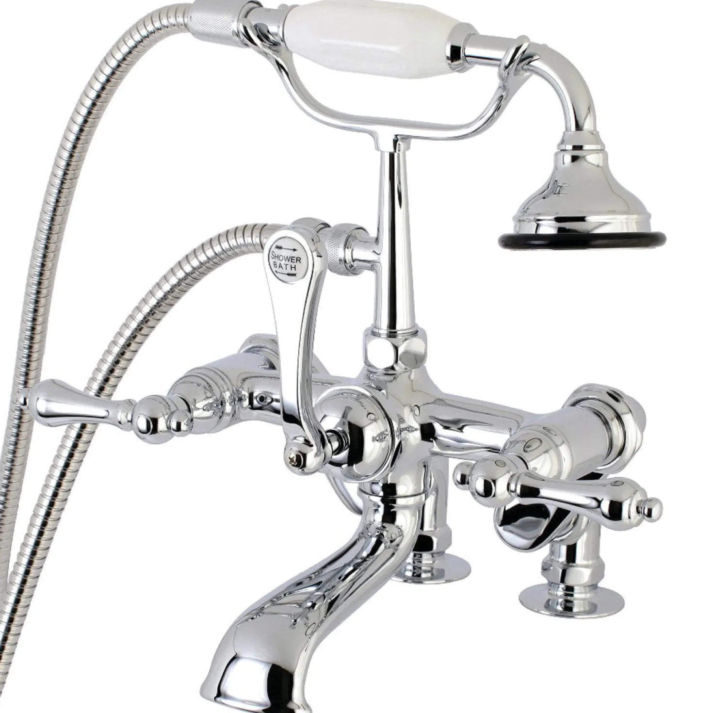 Kingston Brass Aqua Vintage 7-Inch Adjustable Clawfoot Tub Faucet with Hand Shower