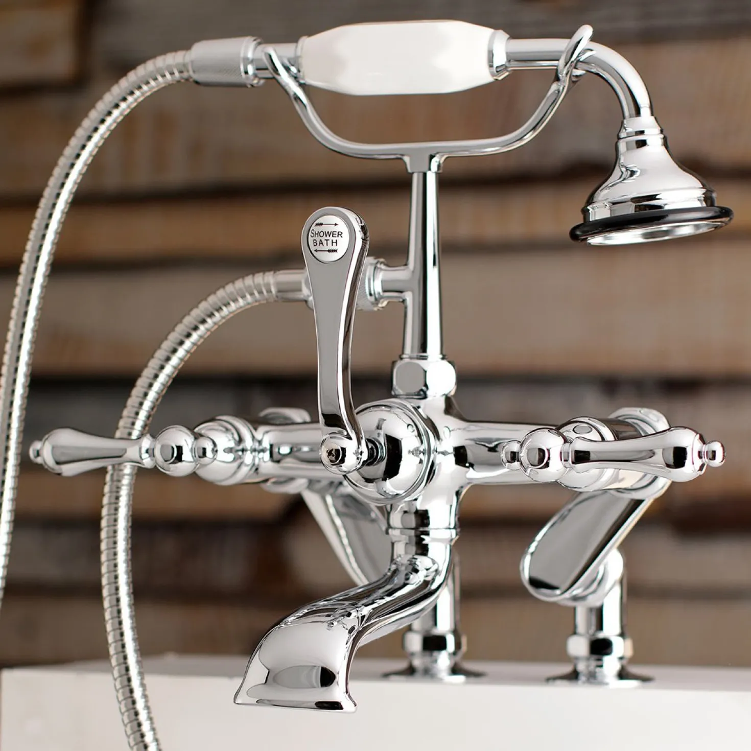 Kingston Brass Aqua Vintage 7-Inch Adjustable Clawfoot Tub Faucet with Hand Shower