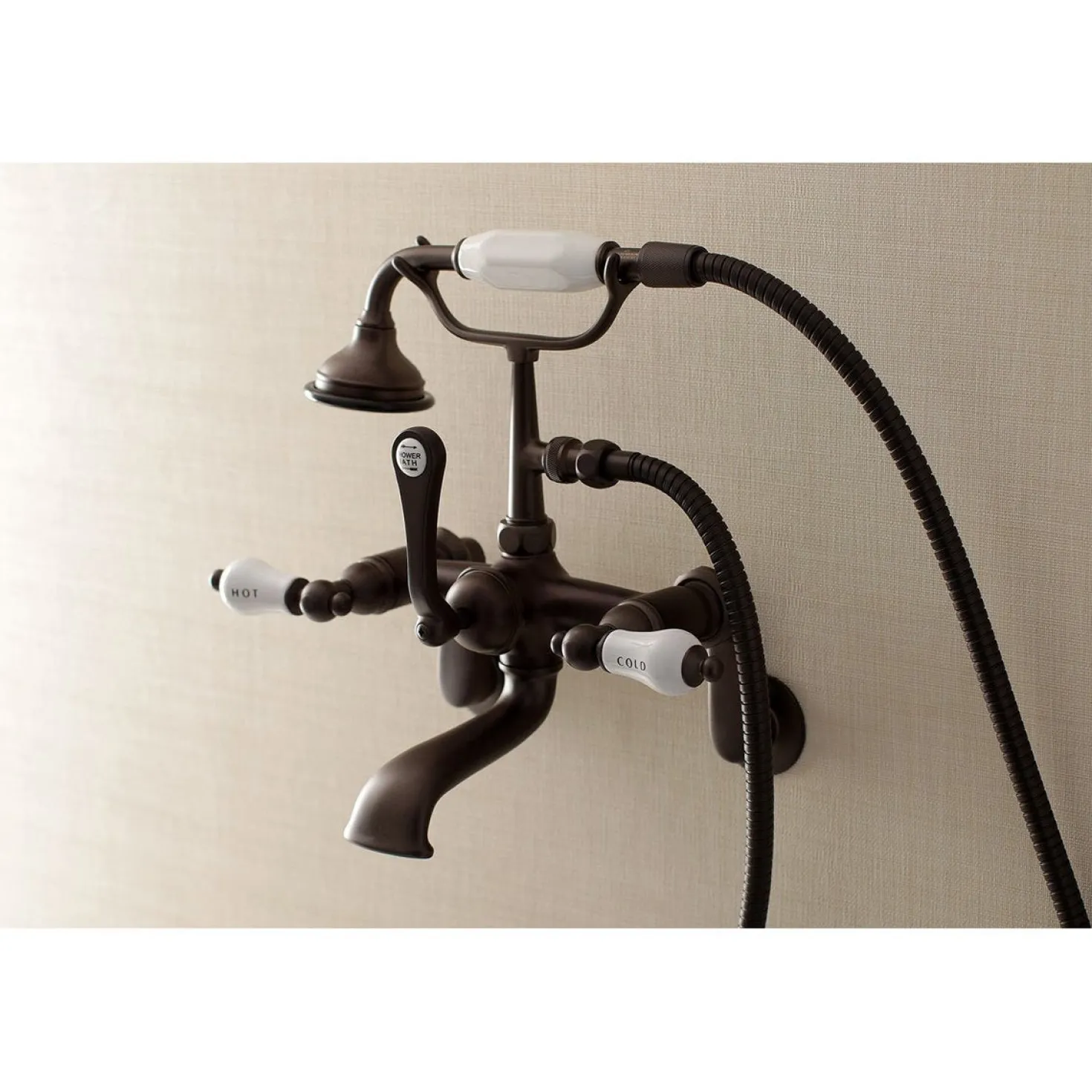 Kingston Brass Aqua Vintage Two-Handle Wall Mount Tub Faucet