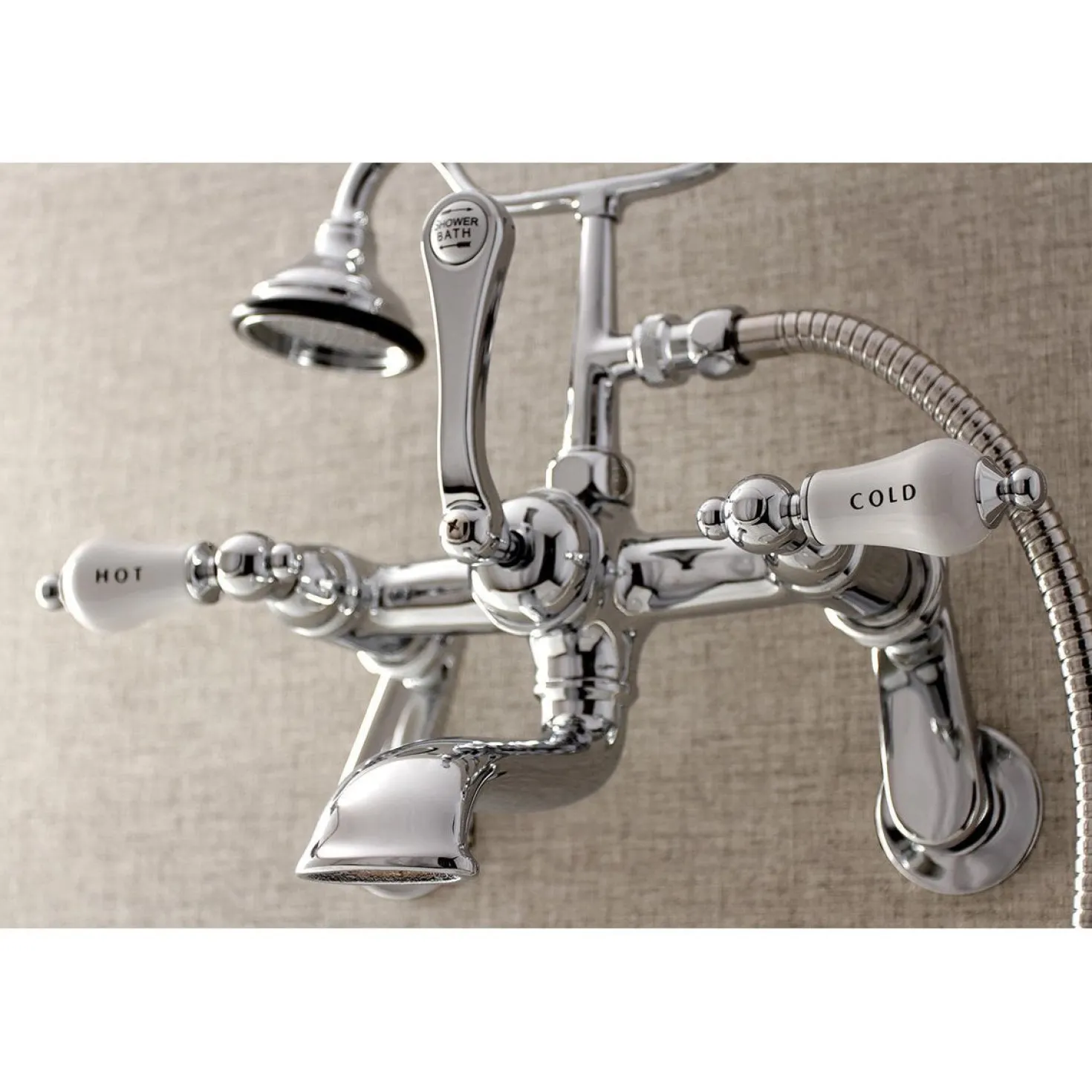 Kingston Brass Aqua Vintage Two-Handle Wall Mount Tub Faucet