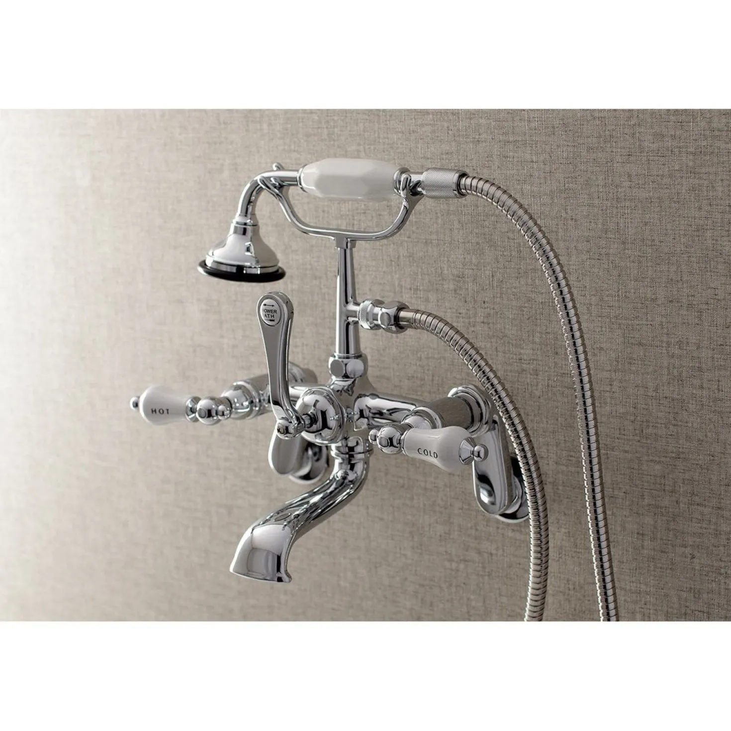 Kingston Brass Aqua Vintage Two-Handle Wall Mount Tub Faucet