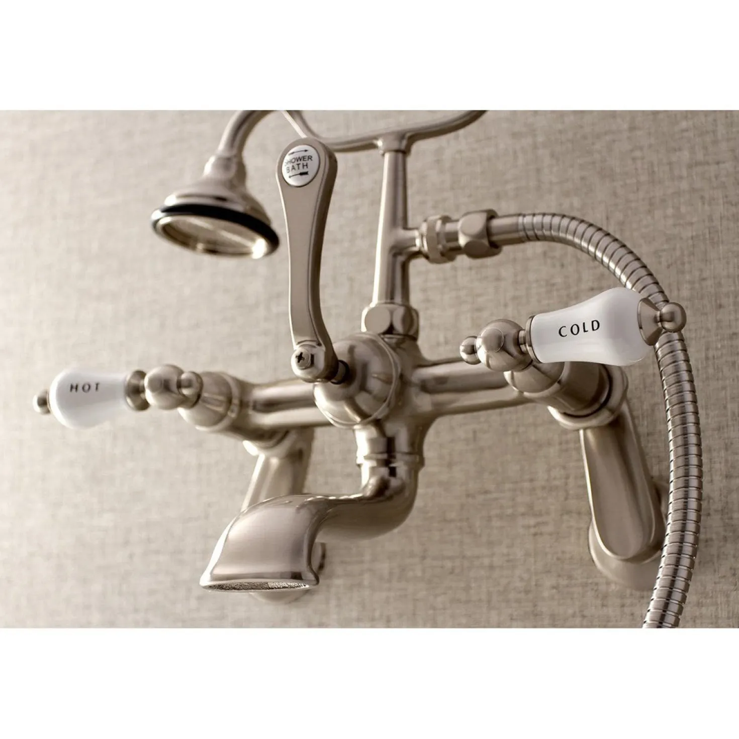 Kingston Brass Aqua Vintage Two-Handle Wall Mount Tub Faucet