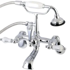 Kingston Brass Aqua Vintage Two-Handle Wall Mount Tub Faucet