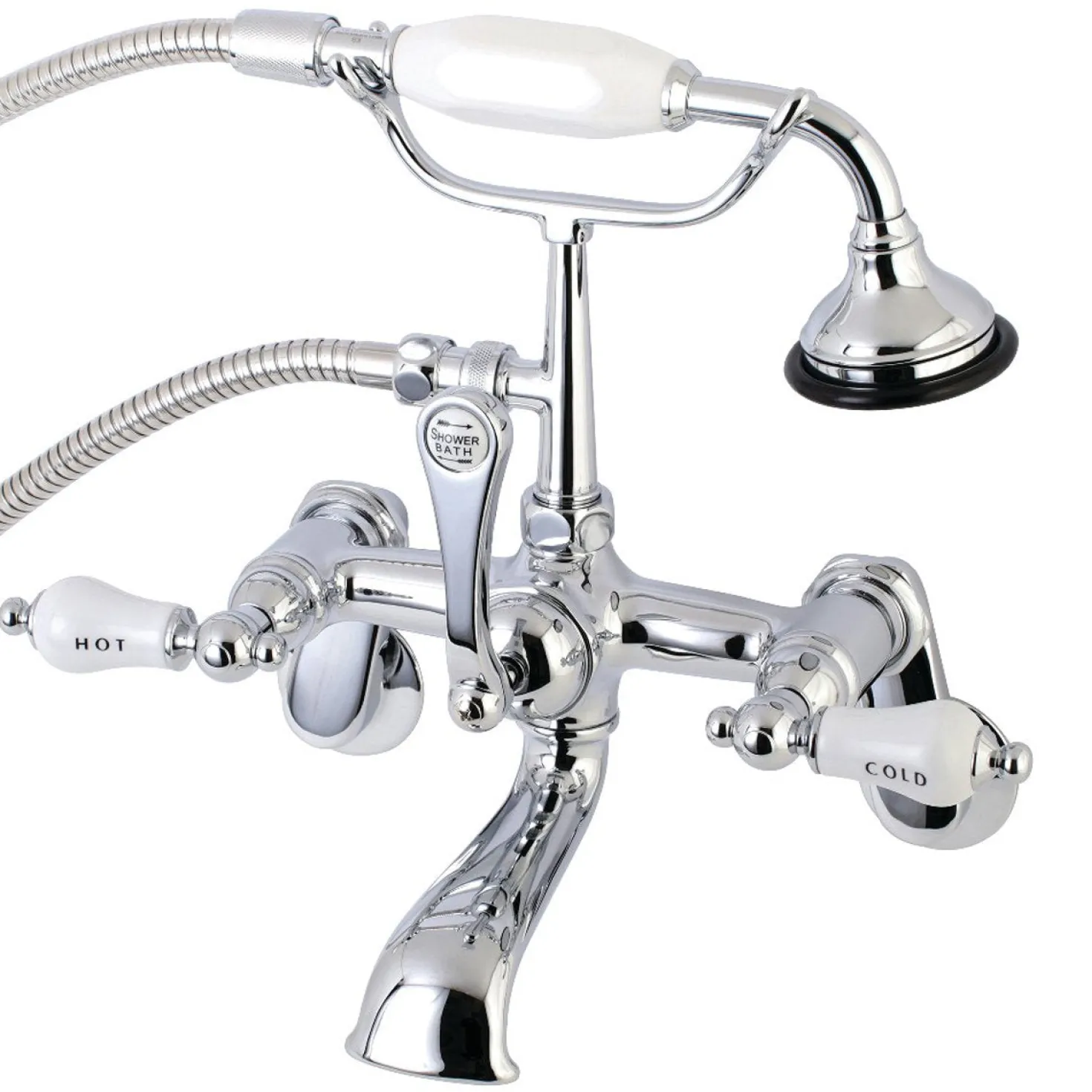 Kingston Brass Aqua Vintage Two-Handle Wall Mount Tub Faucet