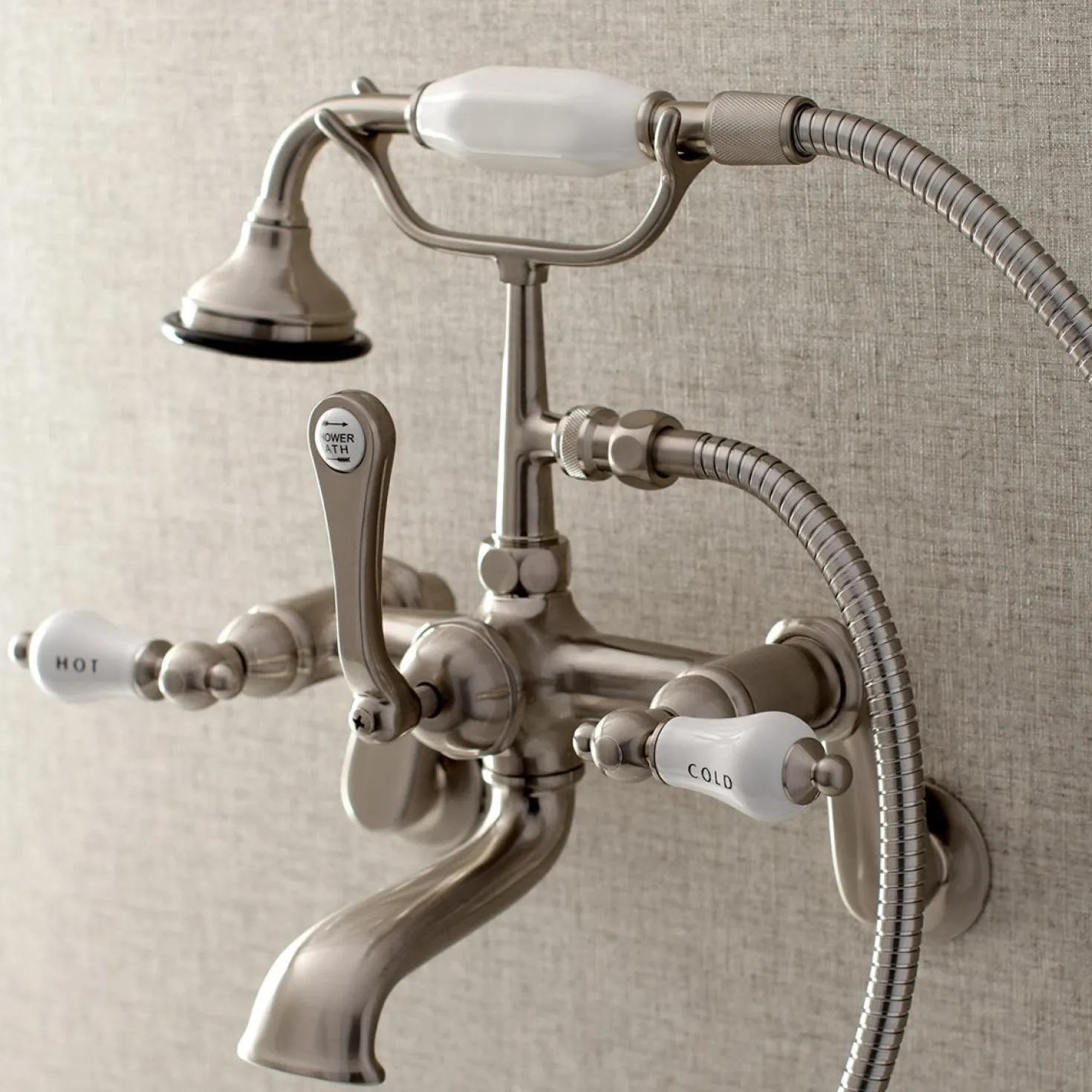 Kingston Brass Aqua Vintage Two-Handle Wall Mount Tub Faucet