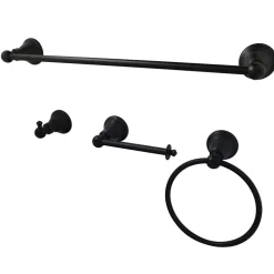 Kingston Brass BAHK192478ORB American Classic 4-Piece Towel Bar Bath Hardware Set in Oil Rubbed Bronze