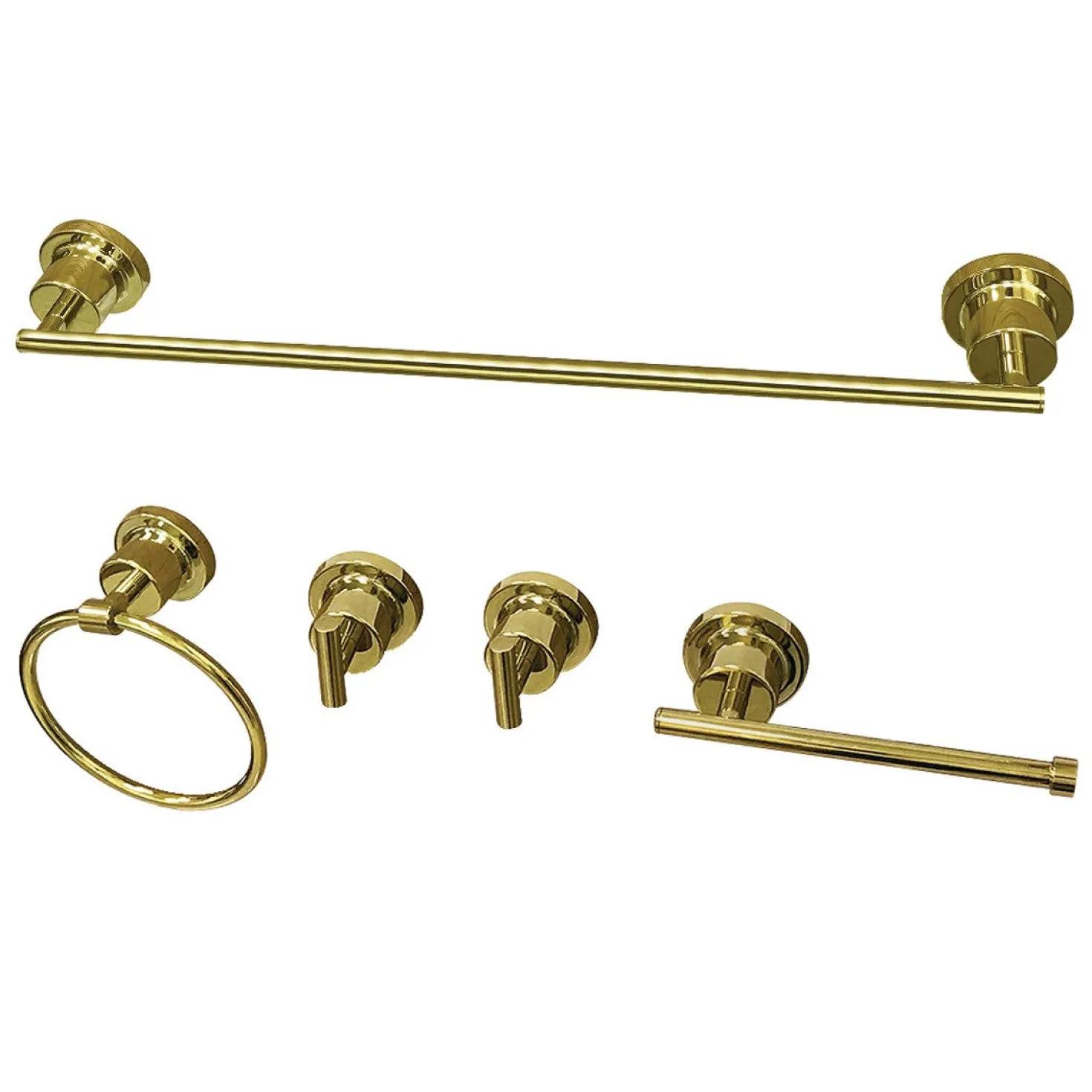 Kingston Brass BAH8212478X-P Concord 5-Piece 18.88" x 7.13" Bathroom Accessory Set
