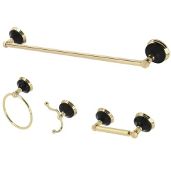 Kingston Brass BAK9111478X-P Water Onyx 4-Piece Bathroom Accessory Set