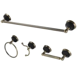 Kingston Brass BAK9111478X-P Water Onyx 4-Piece Bathroom Accessory Set
