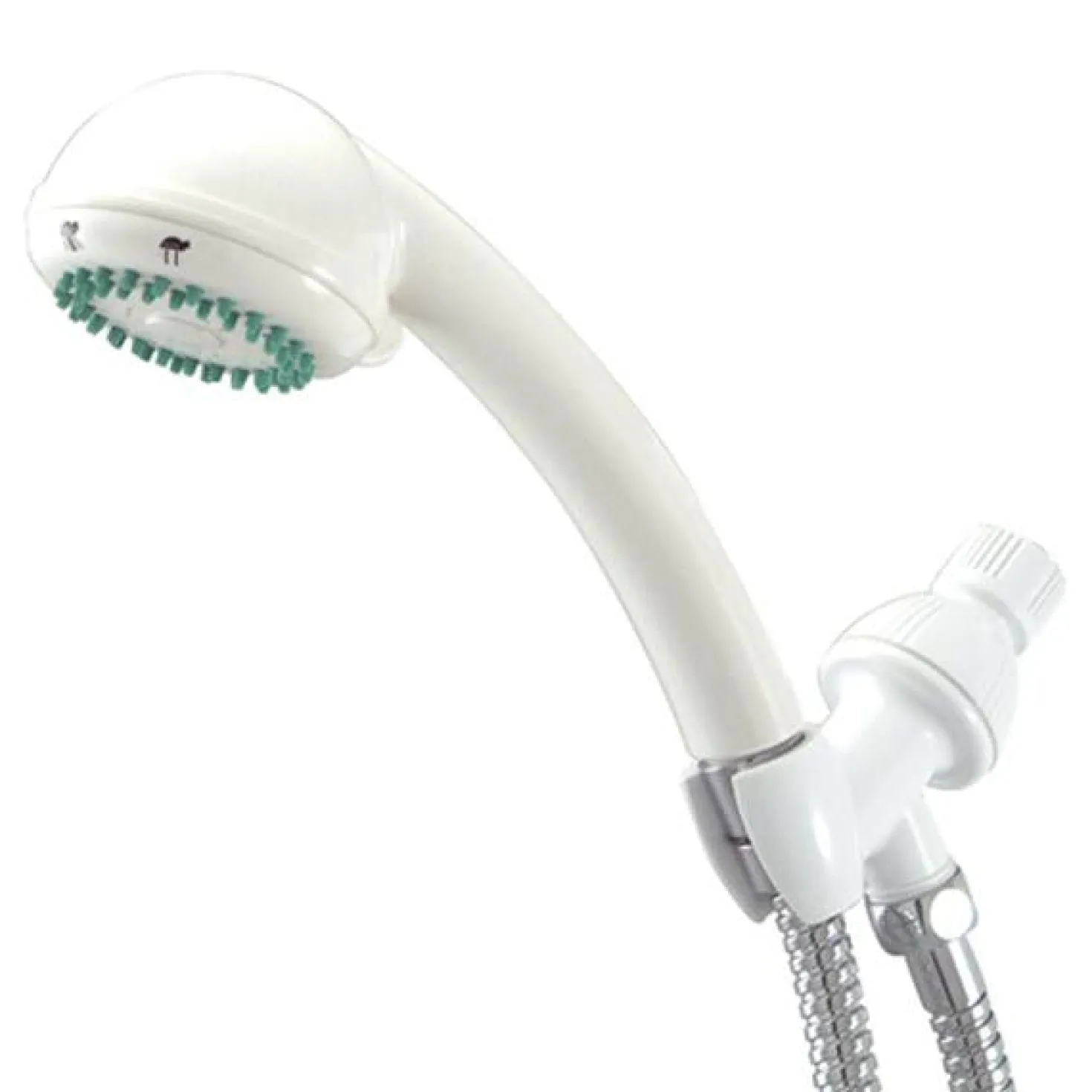 Kingston Brass Barcelona 3-Setting Adjustable Hand Shower with Stainless Steel Hose in White