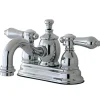 Kingston Brass Belair 4" Centerset Lavatory Faucet with Metal Lever Handle and Heritage Spout