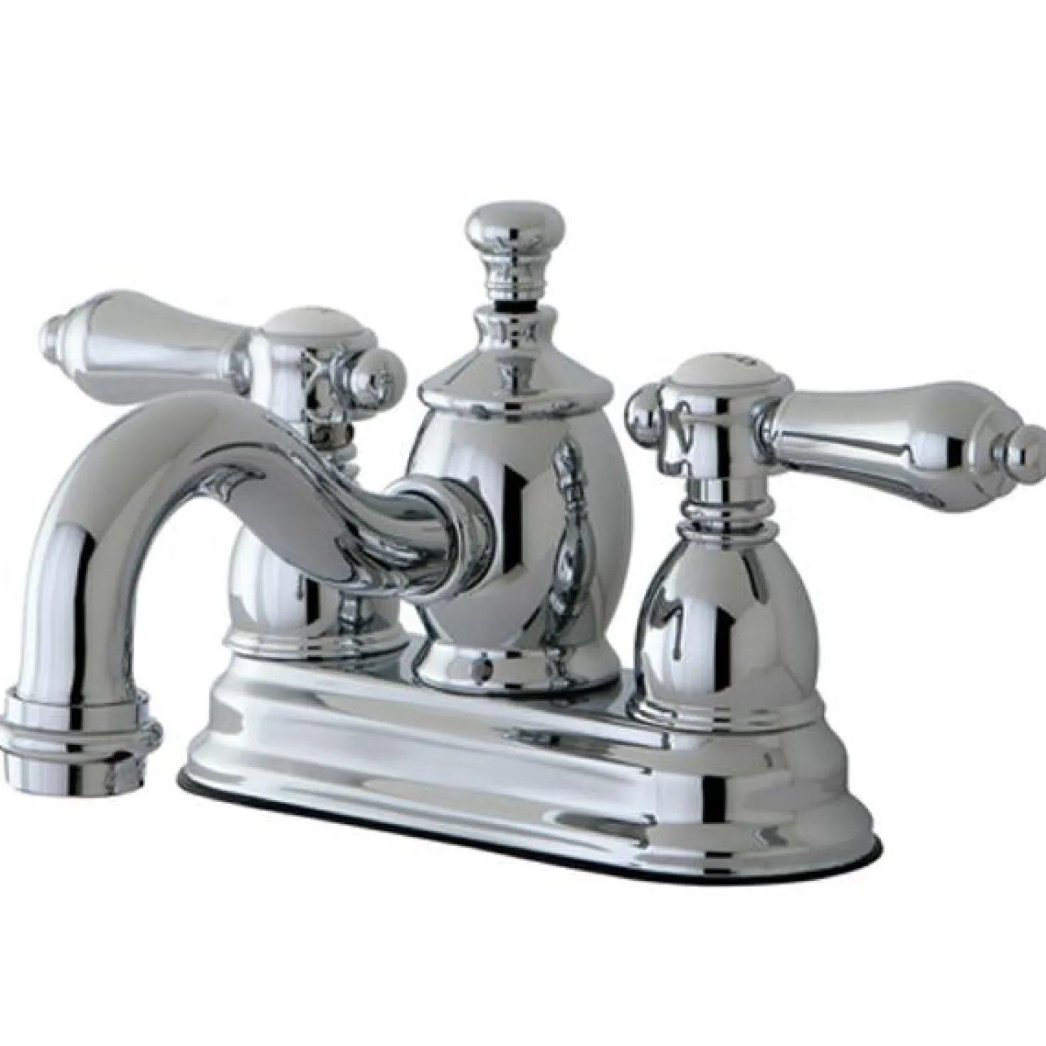 Kingston Brass Belair 4" Centerset Lavatory Faucet with Metal Lever Handle and Heritage Spout