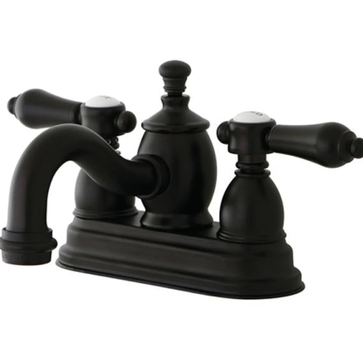 Kingston Brass Belair 4" Centerset Lavatory Faucet with Metal Lever Handle and Heritage Spout