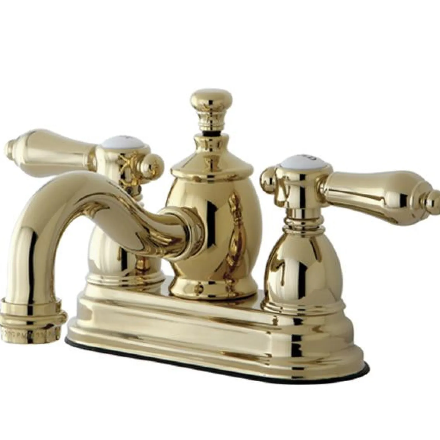 Kingston Brass Belair 4" Centerset Lavatory Faucet with Metal Lever Handle and Heritage Spout