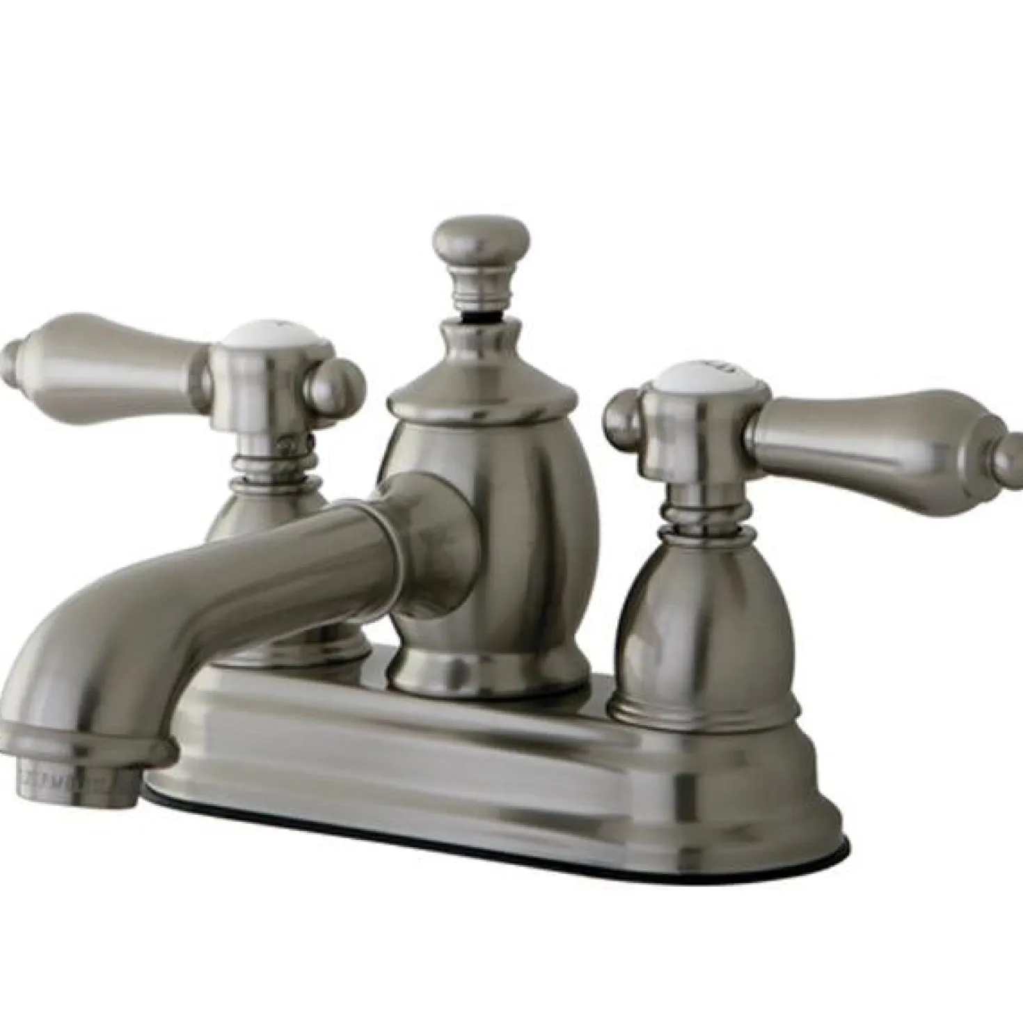 Kingston Brass Belair 4" Centerset Lavatory Faucet with Heritage Spout and Metal Lever Handle