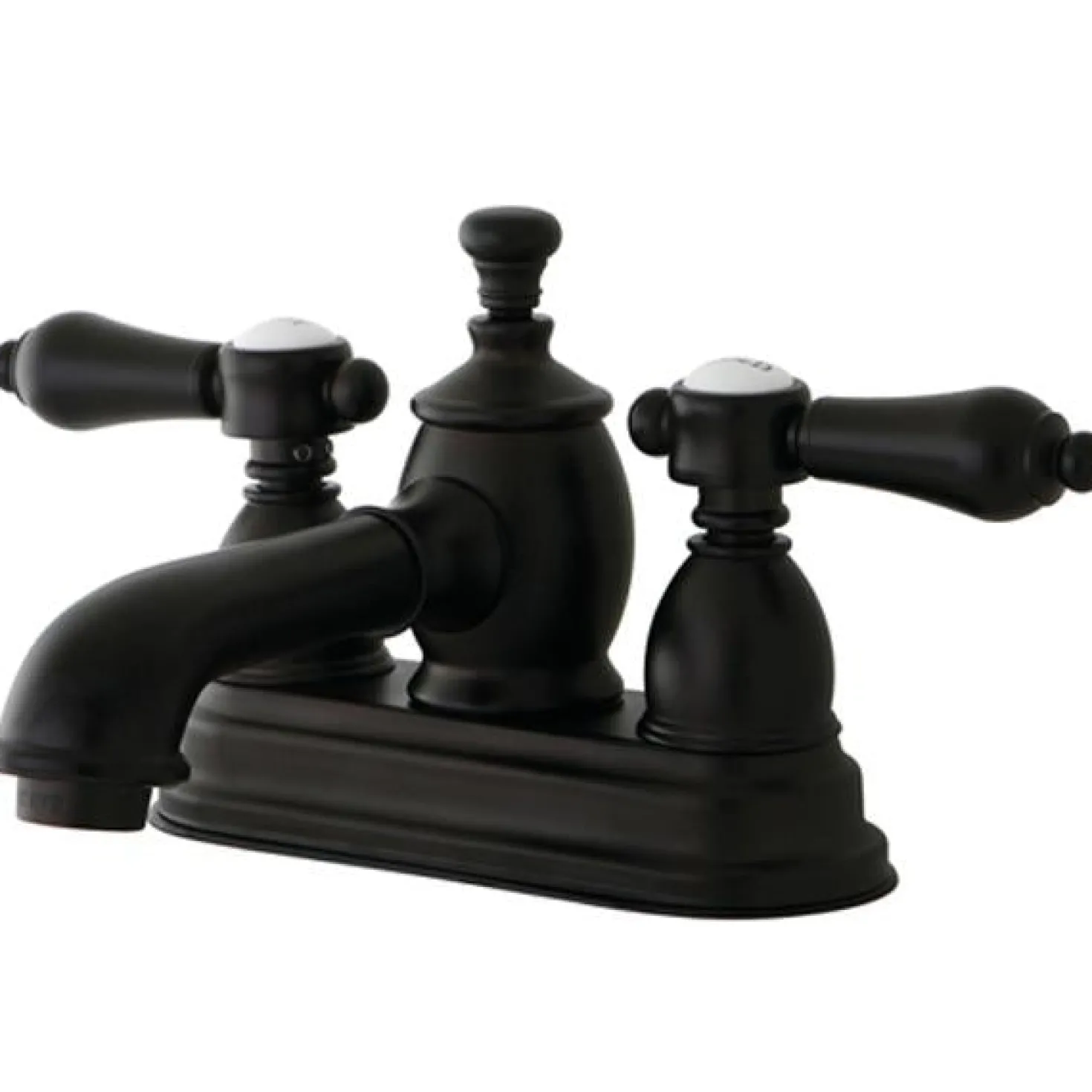 Kingston Brass Belair 4" Centerset Lavatory Faucet with Heritage Spout and Metal Lever Handle