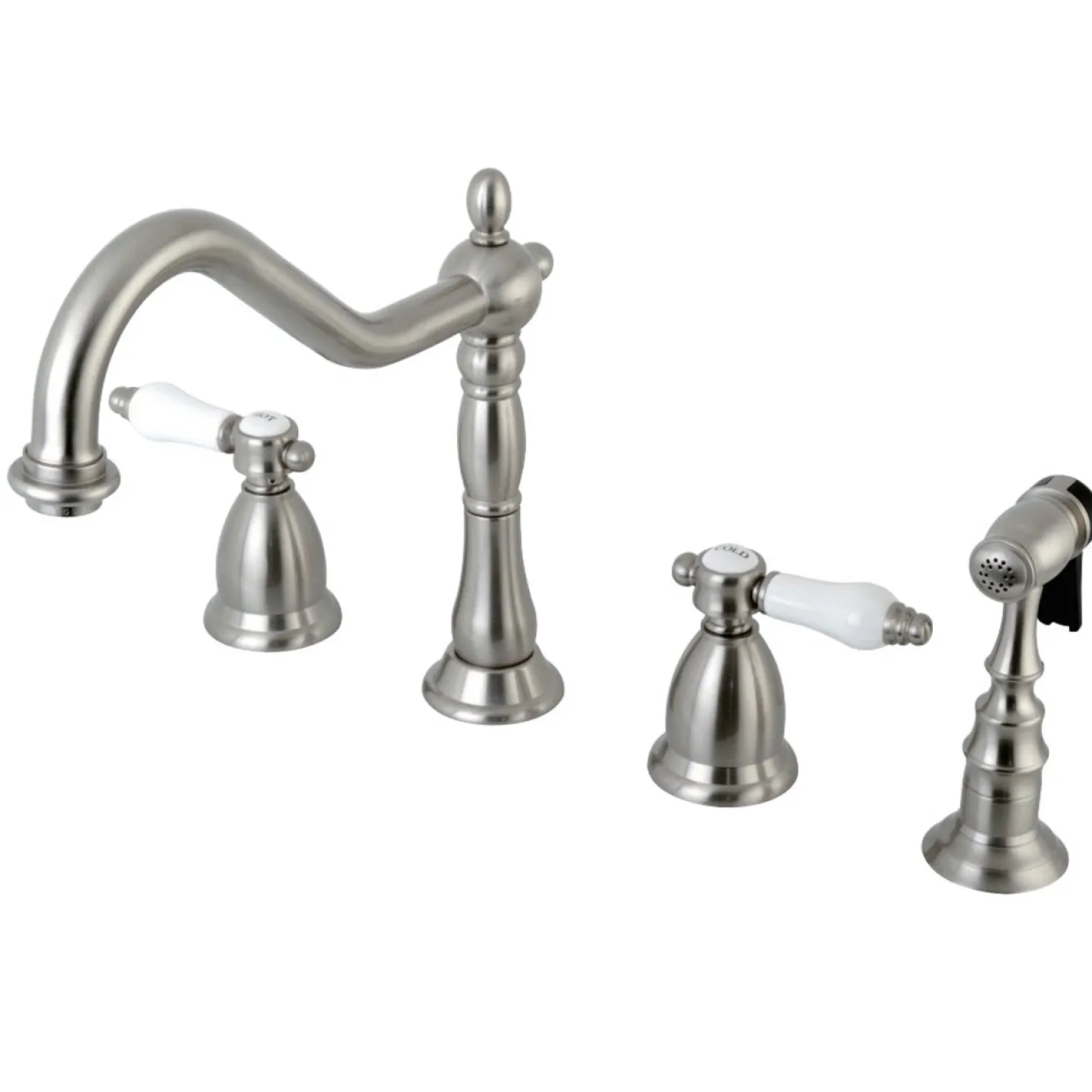 Kingston Brass Bel-Air Deck Mount Widespread Kitchen Faucet