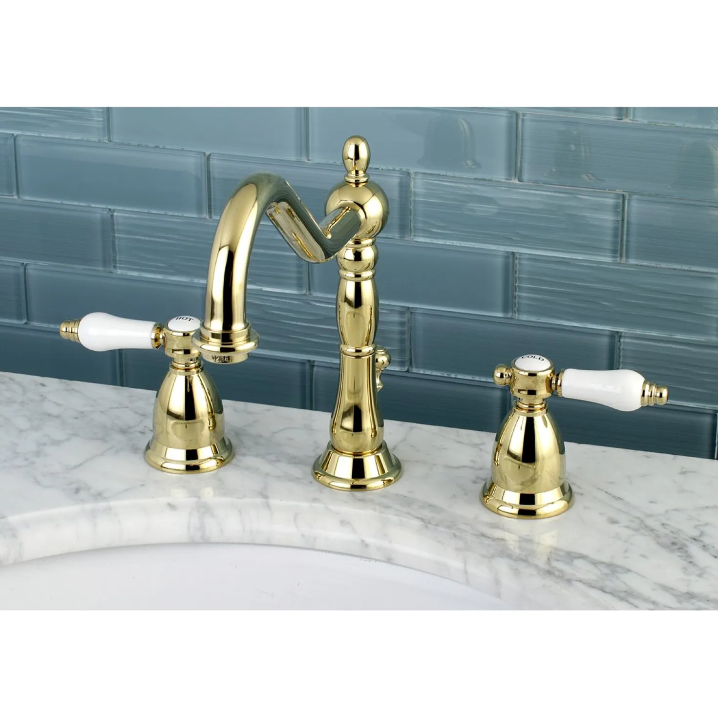 Kingston Brass Bel-Air Deck Mount 8" Widespread 3-Hole Bathroom Faucet