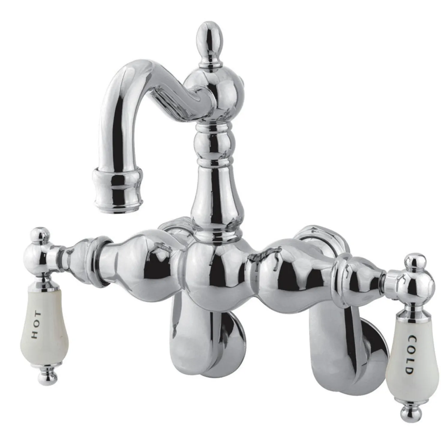 Kingston Brass CC1086T1 Vintage 3-3/8" - 9" Adjustable Center Wall Mount Clawfoot Tub Filler