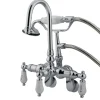 Kingston Brass CC304T1 Vintage 3-3/8" - 9" Adjustable Center Wall Mount Clawfoot Tub Filler with Hand Shower