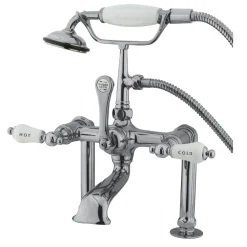 Kingston Brass CC108T1 Vintage 7" Deck Mount Clawfoot Tub Filler with Hand Shower