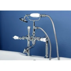 Kingston Brass CC108T1 Vintage 7" Deck Mount Clawfoot Tub Filler with Hand Shower